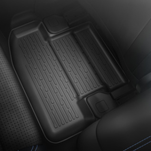 Talne preproge za vse vremenske razmere spredaj in zadaj, črne, v slogu pladnja z dvignjenimi robovi